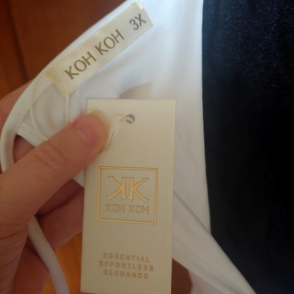 NWT Koh Koh White Dressy Sleeveless Flowy Modest Jumpsuit Romper Playsuit 3X - Picture 10 of 13